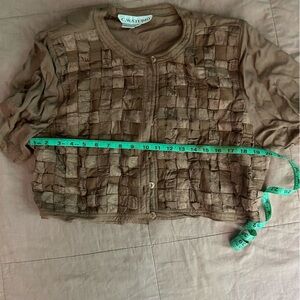 Vintage button up quilted crop top